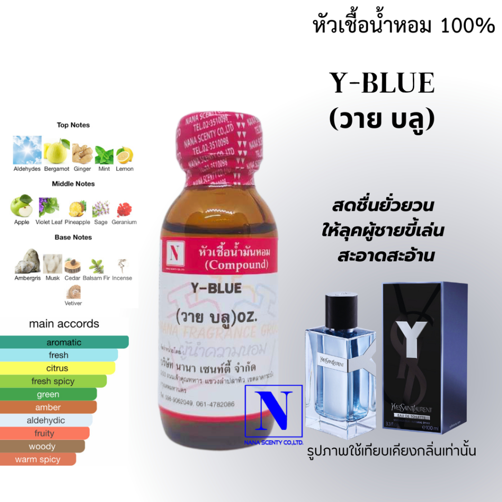 หัวเชื้อน้ำหอม 100% กลิ่นวาย บลู (Y-BLUE)