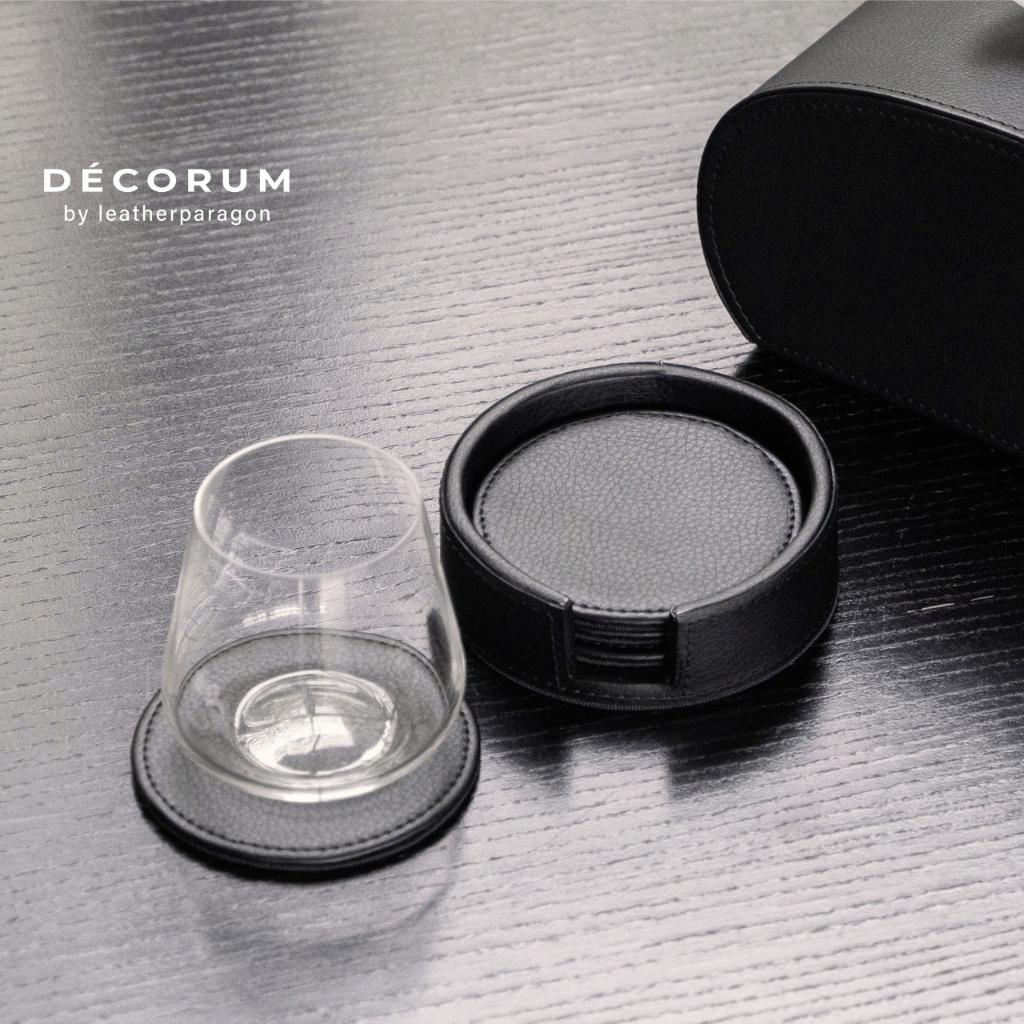 Decorum - Round Coaster Set ชุดแผ่นรองแก้วกลม PU