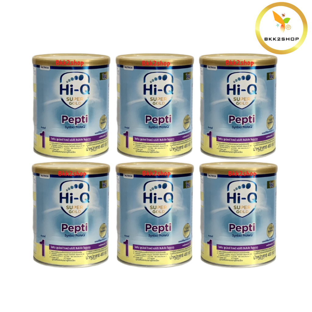 Hi-Q Pepti SuperGold ไฮคิว เปปติ ซุปเปอร์โกลด์ ขนาด 400 กรัม จำนวน 6 กระป๋อง Exp: เดือน 5 ปี 2025