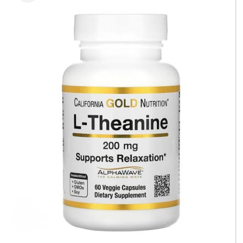 [ล๊อตใหม่] L-Theanine 200 mg 60 Capsules บำรุงสมอง คลาดเครียด หลับสบาย EXP 2027