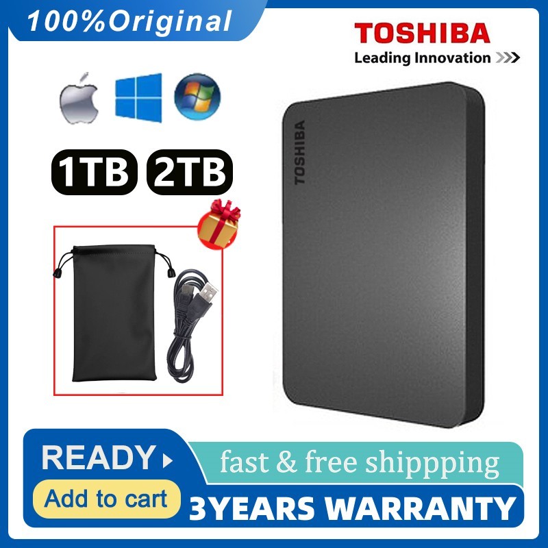 Toshiba External Harddisk 2TB ฮาร์ดดิสก์แบบพกพา Hard Drives HDD 2.5" USB 3.0 ฮาร์ดไดรฟ์คุณภาพสูง Harddisk External