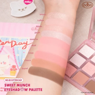 odbo (ส่งตรงจากแบรนด์) SWEET MUNCH EYESHADOW PALETTE - OD2024 #พาเลทหมาแมวodbo (แถมกิ๊บติดผมในกล่อง)