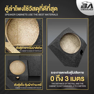 BA SOUND ตู้ลำโพงเปล่า 10 นิ้ว BA-B1011【แถมแท็บลำโพงฟรี】 ตู้ลำโพง 10นิ้ว ตู้ลำโพงซับเบส 10นิ้ว เครื่องเสียงติดรถยนต์
