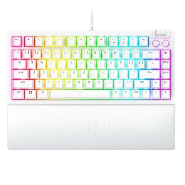 KEYBOARD (คีย์บอร์ด) RAZER BLACKWIDOW V4 75% (WHITE) (RAZER ORANGE SWITCH - RAZER CHROMA RGB - EN)