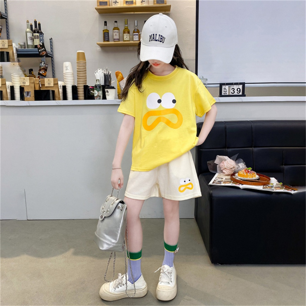 Beryl kids🌸ชุดเซ็ทเด็กผู้หญิง แฟชั่น🎀เสื้อผ้าแขนสั้นกางเกงขาสั้นลูกสาวเกาหลี ลําลอง พิมพ์ลายน่ารัก 2ชิ้น ใส่สบาย ฤดูร้อน - รูปที่ 6