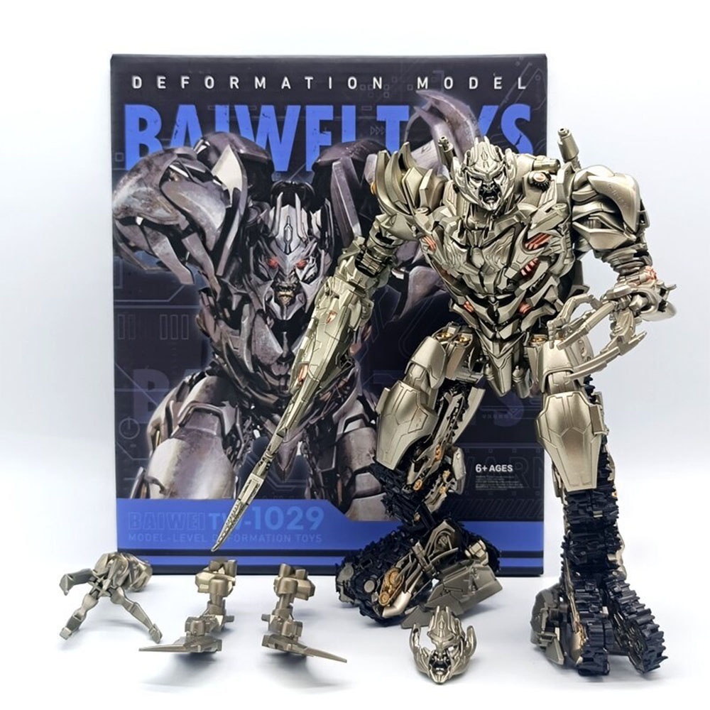 จัดส่งทันที ของเล่นหุ่นยนต์แปลงร่าง TW-1029 โมเดลฟิกเกอร์ Transformer Megatron ของเล่นสําหรับเด็กผู้ชาย