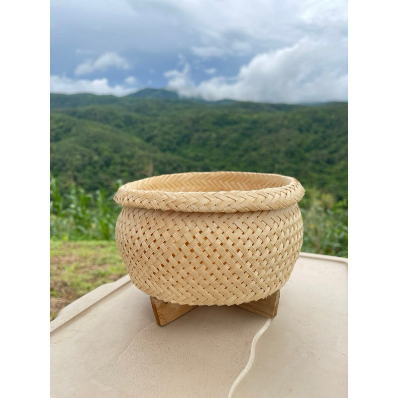 หวดนึ่งขาวแบบมีฝา ขนาด6-7นิ้วแถมผ้ารองข้าว สินค้าพร้อมส่ง  แบบมีฝา