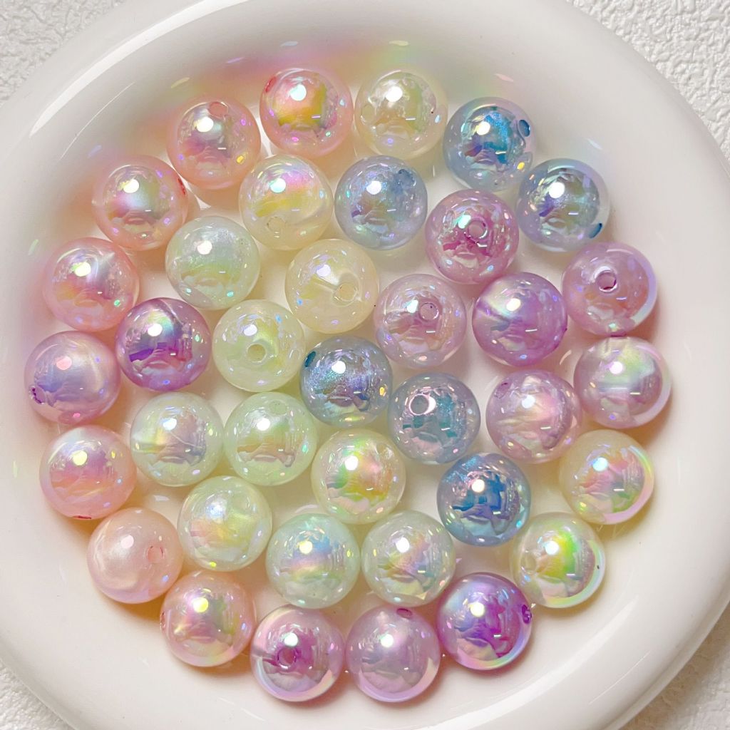 ลูกปัด เคลือบ UV เรืองแสง ขนาด 16mm อุปกรณ์เสริมงานฝีมือ งาน DIY ใช้สำหรับทำ พวงกุญแจ ที่ห้อยกระเป๋า