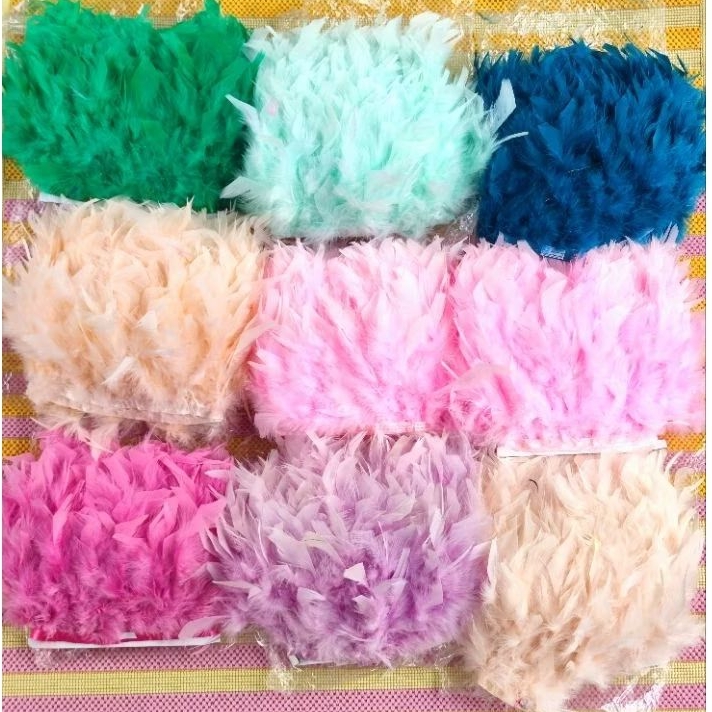 พร้อมส่ง ถูกที่สุดแบบมีขอบ ขนไก่งวง ขนไก่งวงแบบมีขอบ ขนนก ยาว90ซม.