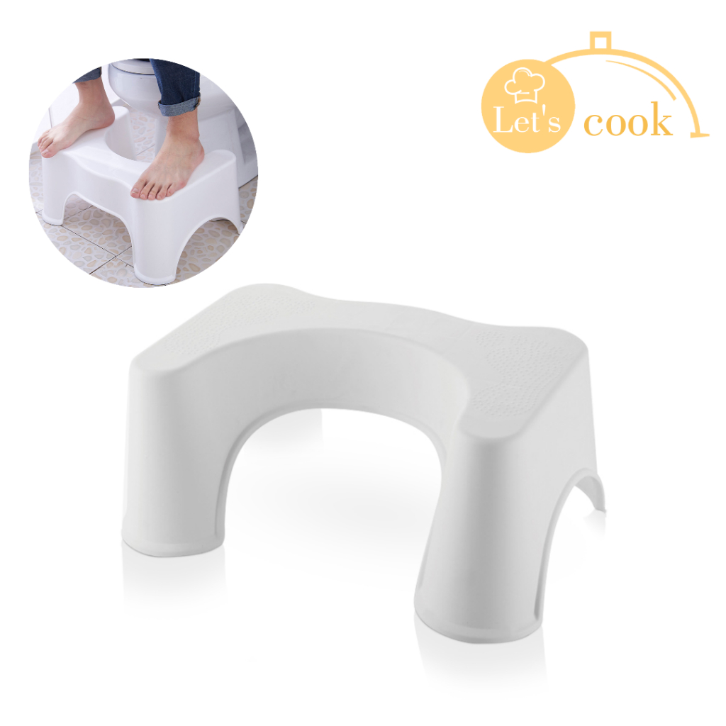ที่วางเท้าสำหรับโถสุขภัณฑ์ เก้าอี้วางเท้า Toilet stool ช่วยให้นั่งขับถ่ายในท่าที่ถูกต้อง สำหรับนั่งขับถ่าย Let's cook