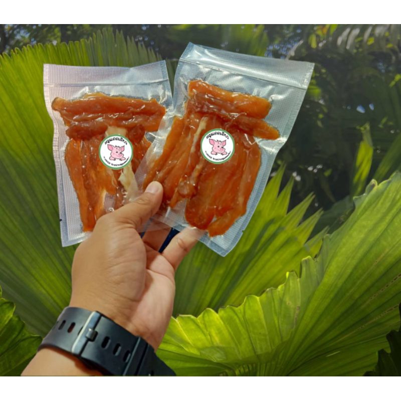 หมูแดดเดียวสูตรเด็ด อร่อย สดใหม่ สะอาด ไม่ใส่สาร ขนาด 70 กรัม