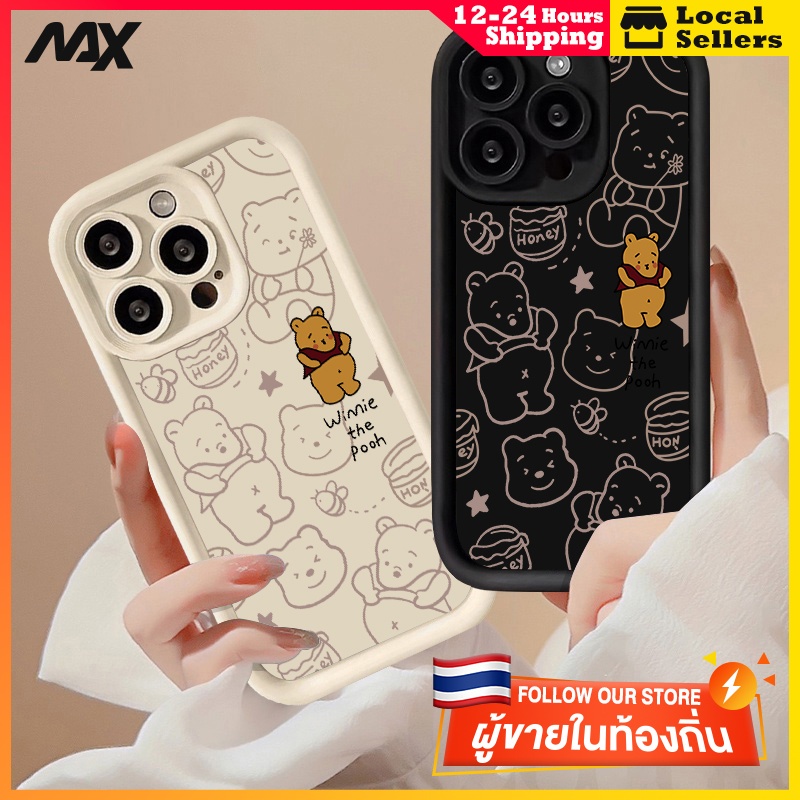 เคสไอโฟน11 เคสโทรศัพท์มือถือแบบนิ่ม กันกระแทก วินนี่เดอะพูห์ for IPhone 13 15 7Plus 14 12 11 Pro MAX 8 7 6S Plus XR