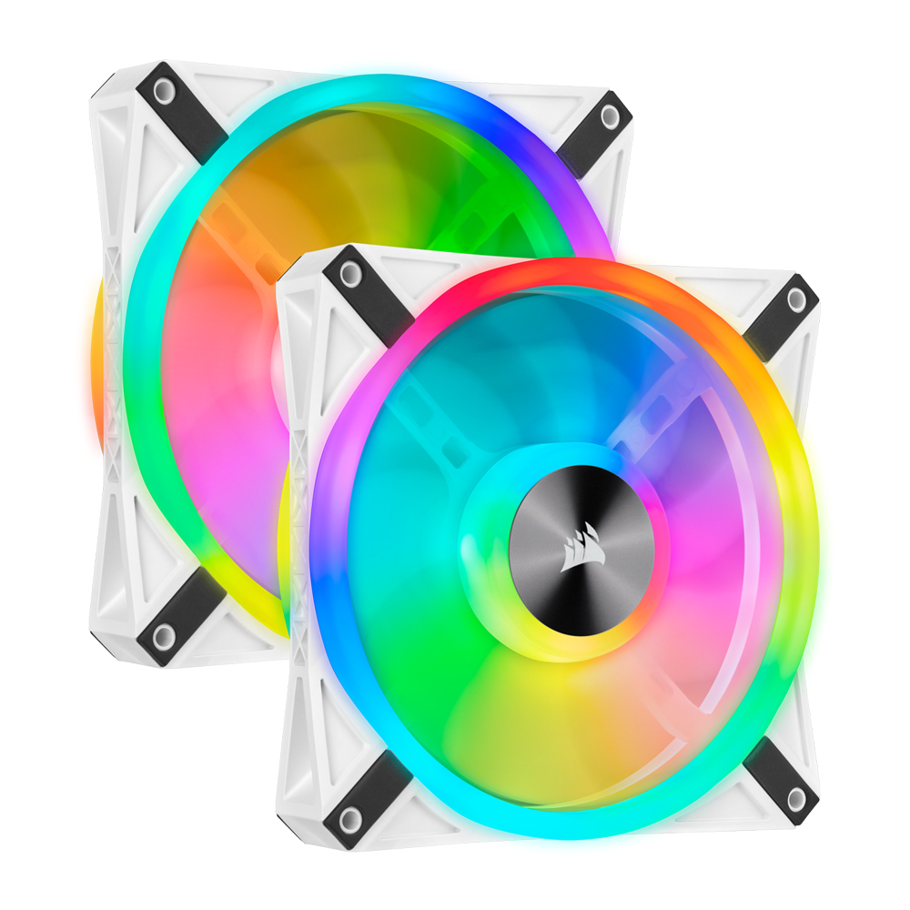 CASE FAN (พัดลมเคส) CORSAIR ICUE QL140 RGB 140MM PWM (WHITE FAN) DUAL FAN KIT WITH LIGHTING NODE COR