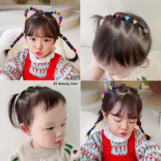 ยางรัดผมเด็ก แพ็ค 100 ชิ้น คละสี มีความยืดหยุ่น ไม่กินผม สีเรืองแสง สีพาสเทล สีสดใส