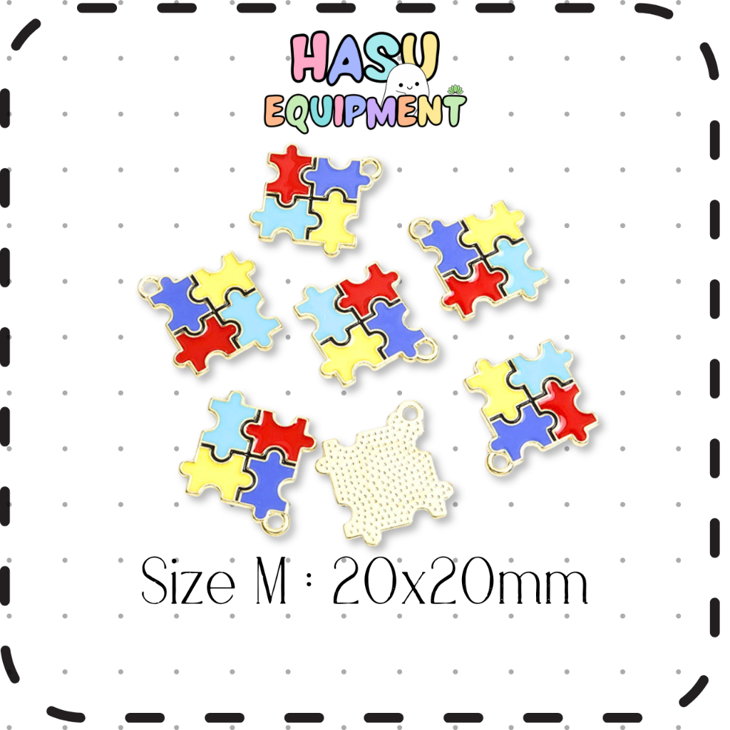 🛒Puzzle Charm -Gold จี้น่ารัก อะไหล่เครื่องประดับ จี้สร้อยคอ จี้ต่างหู จี้กำไล Hasuequipment