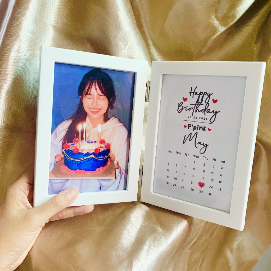 กรอบบานพับขนาด 4x6นิ้ว พร้อมรูป ทำเป็นของขวัญวันคบรอบ วันเกิด ปัจฉิม - รูปที่ 2
