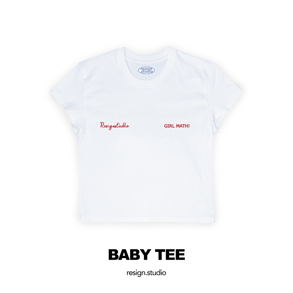 Resign.studio เสื้อยืด Baby tee - Girl math