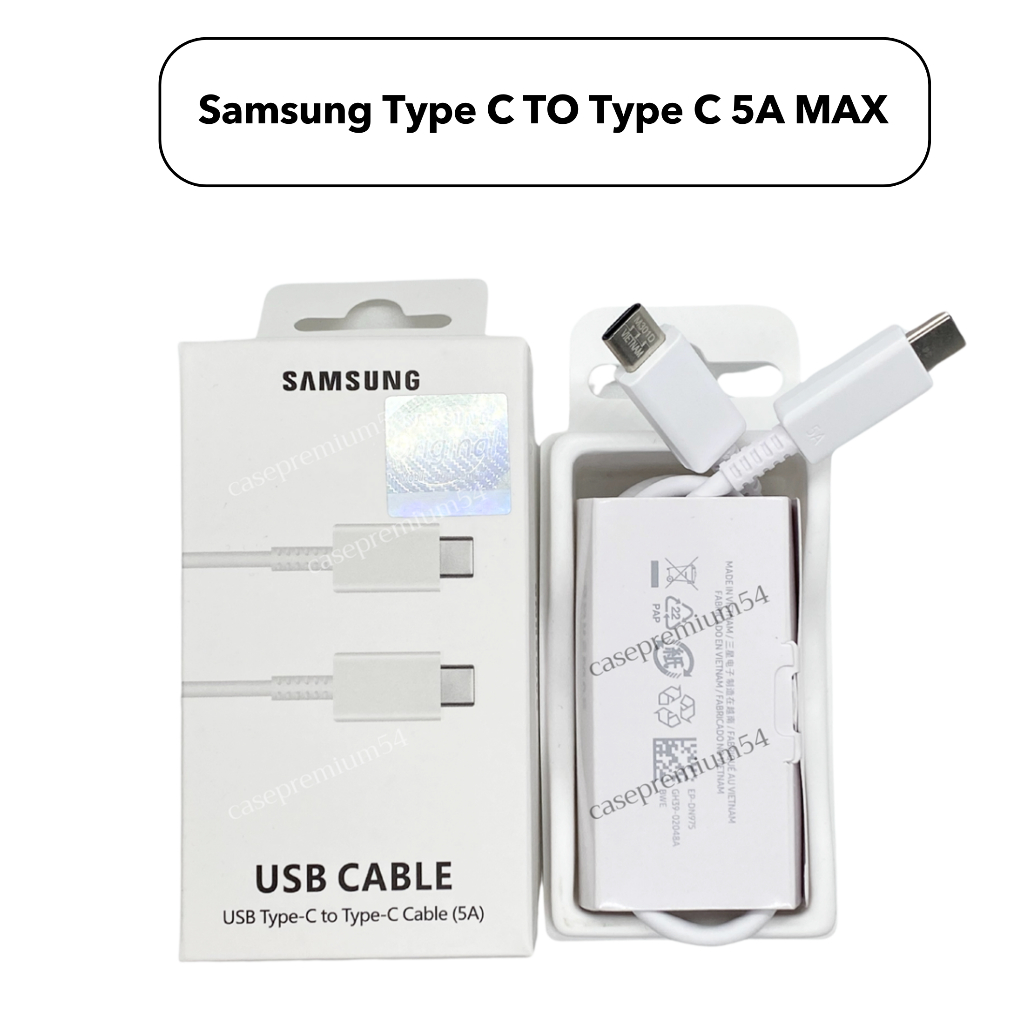 สายชาร์จแท้ Samsung Type C​ TO Type C 5A MAX ของแท้  รองรับหัวชาร์จ 25W และ 45W