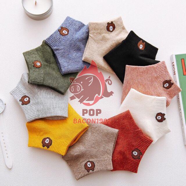 🐻ถุงเท้าหมี ถุงเท้าข้อสั้น 🐻แฟชั่น ผ้านิ่ม วัสดุคุณภาพ🧦 pb99