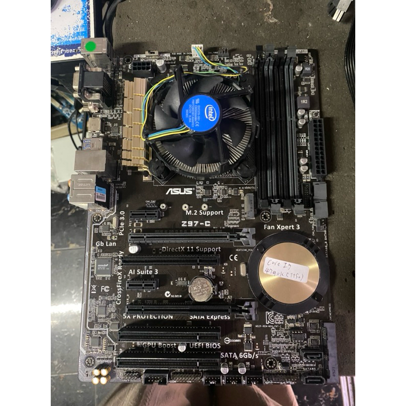 ชุดเซ็ตซีพียู+บอร์ด : CPU INTEL I7 4790k พร้อม MB ASUS Z97 -C-A SOCKET1150 ไม่มีเพทหลัง สินค้ามือสอง