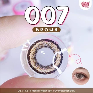 คอนแทคเลนส์ มี อย.ไทย รุ่น 007/Hanabi สีเทา/ตาล Gray/Brown มีค่าสายตา (0.00)-(-7.00) รายเดือน