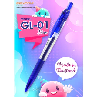 Pencom GL01-BL ปากกาหมึกเจลแบบกดสีน้ำเงิน (รับใบเสร็จรบกวนแจ้งในหมายเหตุ)