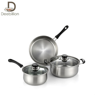 หม้อด้ามจับ หม้อสองหู ด้ามจับ Bakel หม้อชุด 3ใบ หม้อสแตนเลส …