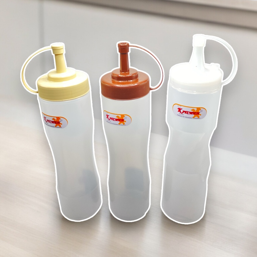 ขวดบีบ ขวดซอสทรงสูง ฝามี2สี 25ออนซ์ ปริมาตร 750ml
