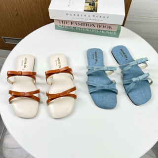 รองเท้าแตะพื้นนุ่ม สองตอนโบว์สุดคิ้ว(ไซส์36-45)