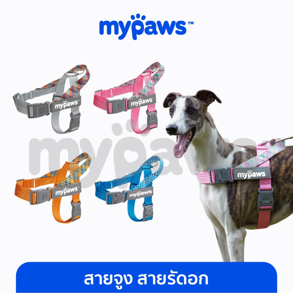 [ MYP18NV]My Paws สายรัดอกหมา แบรนด์ My Paws มีถึงหมาพันธุ์ใหญ่ สายจูงฮาร์เนสแบบแข็งแรงมาก