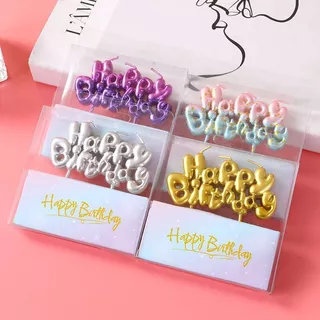 เทียนวันเกิด Happy Birthday เทียนLOVE สีพิเศษ(พร้อมส่ง)