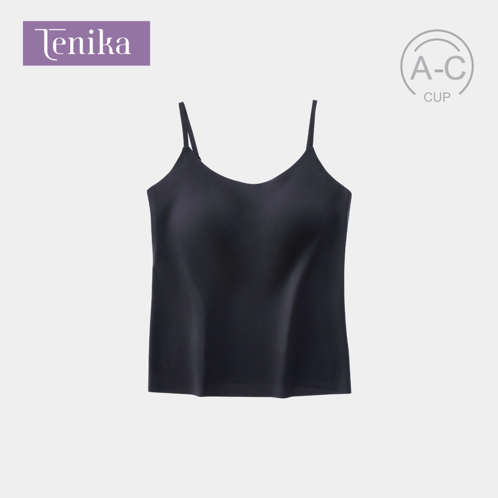 TENIKA เสื้อกล้ามผู้หญิงไร้รอย เสื้อครอป สายเดี่ยว เสื้อในดันทรง ฟองน้ำชิ้นเดียว นุ่มสบาย VES-007