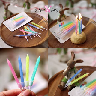 (พร้อมส่ง ) เทียนวันเกิด เทียนแฟนซี เทียนปักเค้กวันเกิดสวยๆราคาถูก(สั้นเมทัลลิคแชมเปญ)