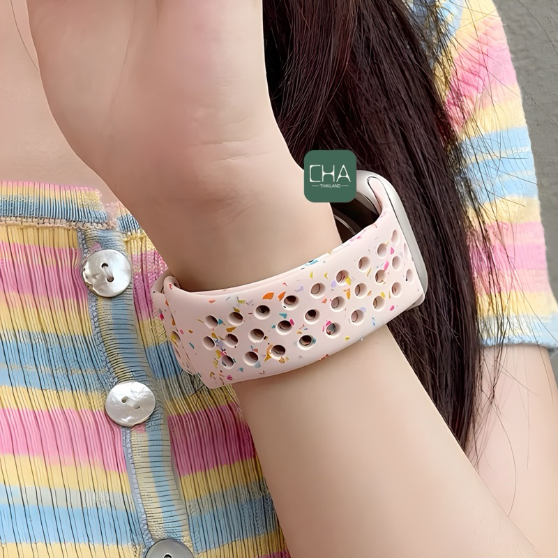 สายท้อปปิ้ง สายนาฬิกา smart watch 11 10 9 8 ultra 7 6 5 4 ขนาด 45/49/44/41/46mm สาย iWatch smart watch ยางลาย พร้อมส่ง - รูปที่ 5