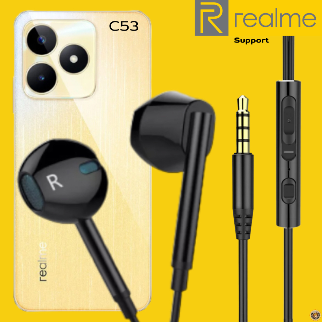 หูฟัง สมอลทอล์ค Realme Aux 3.5mm สำหรับ เรียลมี C53 สวมใส่สบาย เสียงดี เบสนุ่ม เพิ่ม-ลดระดับเสียง M15