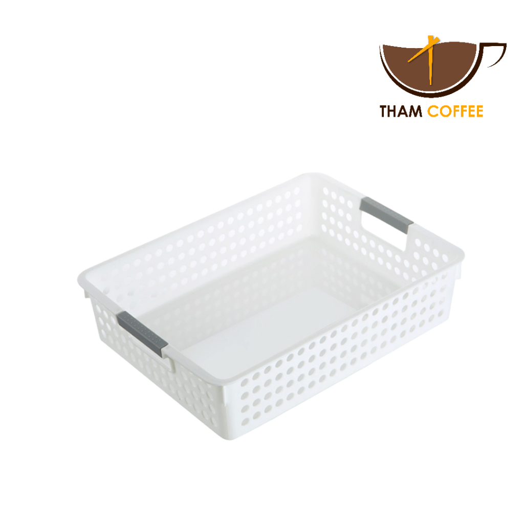 ตระกร้าจัดระเบียบ ตะกร้าเก็บของมินิมอล Basket  สำหรับเก็บของในห้องน้ำ ห้องครัว 3ขนาด ประหยัดพื้นที่ใช้สอย Tham coffee