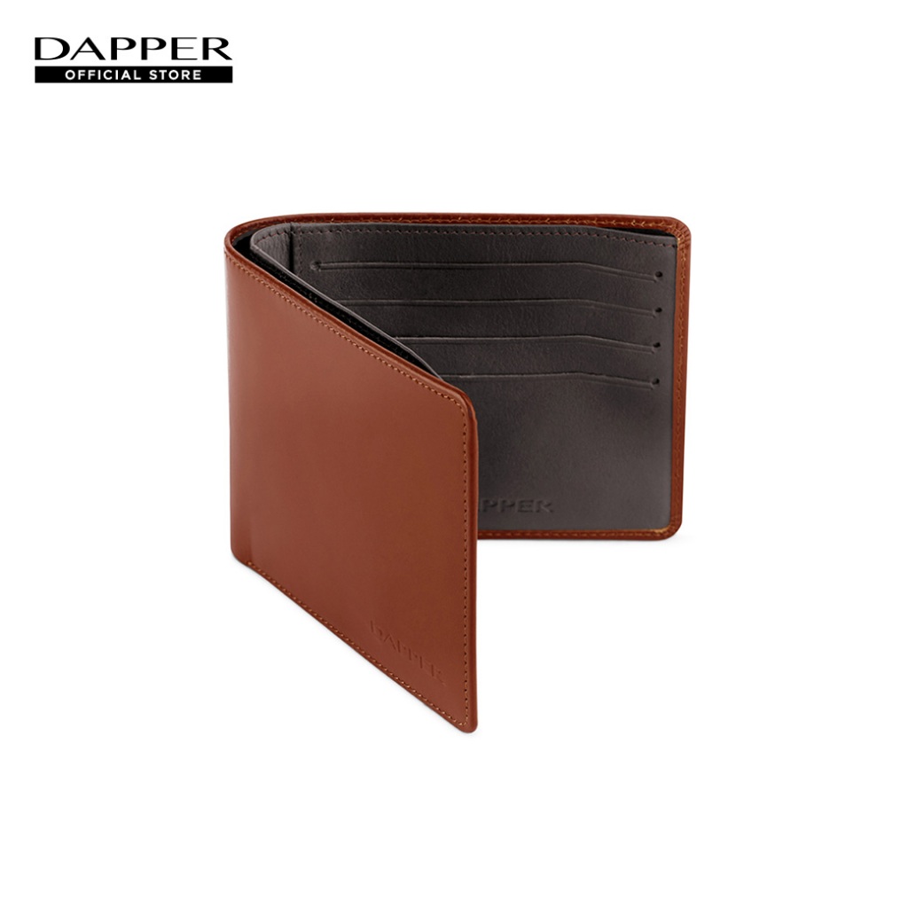 DAPPER กระเป๋าสตางค์ Two-Tone Leather Billfold Wallet สีน้ำตาลแทน (BWM/TA/1110PN)