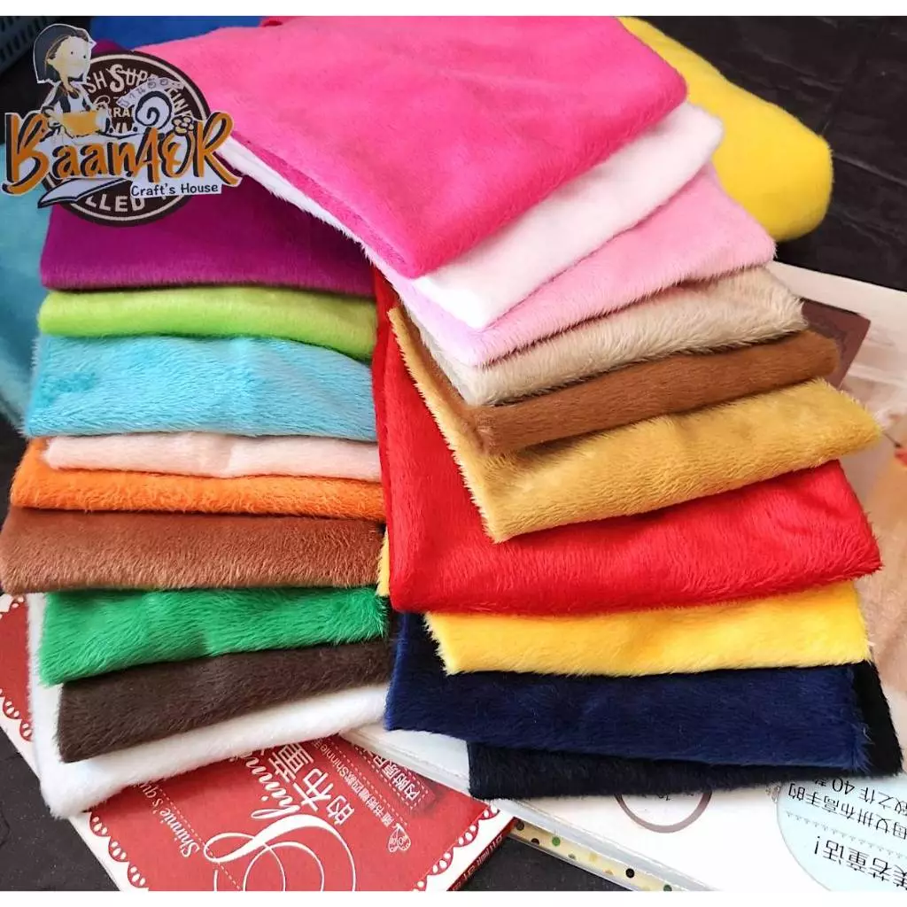 1 pcs 25cm x 25cm ผ้าขนแมว ผ้าขนยาว 2 มิล หนา 2 มิล เนื้อนิ่ม สำหรับทำตุ๊กตา จำนวน 1 ชิ้น (มีให้เลือกหลายสี)