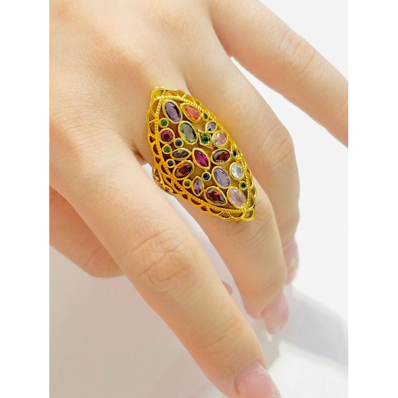 แหวนนพเก้า ทองแท้ 18K