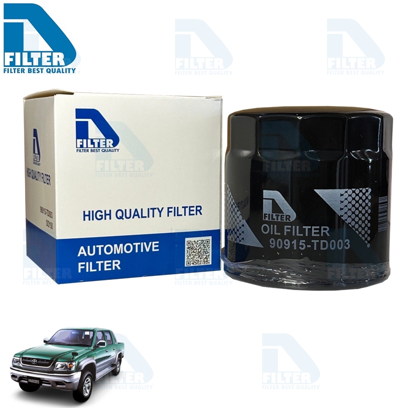 กรองน้ำมันเครื่อง Toyota โตโยต้า Hilux Tiger ไทเกอร์ D4D By D Filter (ไส้กรองน้ำมันเครื่อง) (DO150)