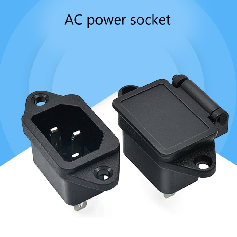 ซ็อกเก็ตสายไฟ Wer Ac 250V 10A Iec320 C14 3 Pin สําหรับเชื่อมต่อสายไฟ มีแบบให้เลือก