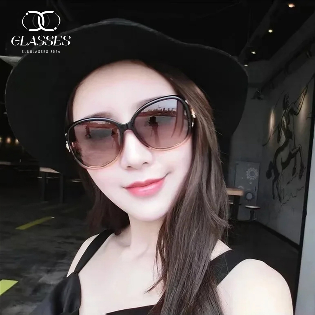 ใหม่ Ins Hanchao Camellia แว่นตากันแดดแฟชั่น เนื้อแมตต์ กรอบขนาดใหญ่ หรูหรา สําหรับสตรี