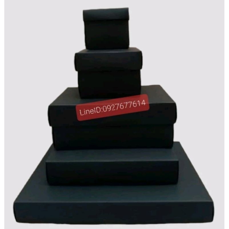 กล่องของขวัญสีดำ ฝาครอบ งานพรีเมี่ยม