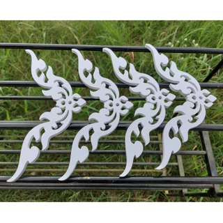 มุมฉลุพลาสวูดสีทอง 1 คู่ (2 ชิ้น) ตกแต่งเฟอร์นิเจอร์ หิ้งพระ ขนาด 10-15 cm หนา 6 mm