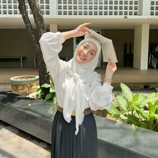 ผ้าคลุมชีฟอง premium ฮิญาบสามเหลี่ยมสวมสำเร็จ ( รุ่น Freshy ) ☁️