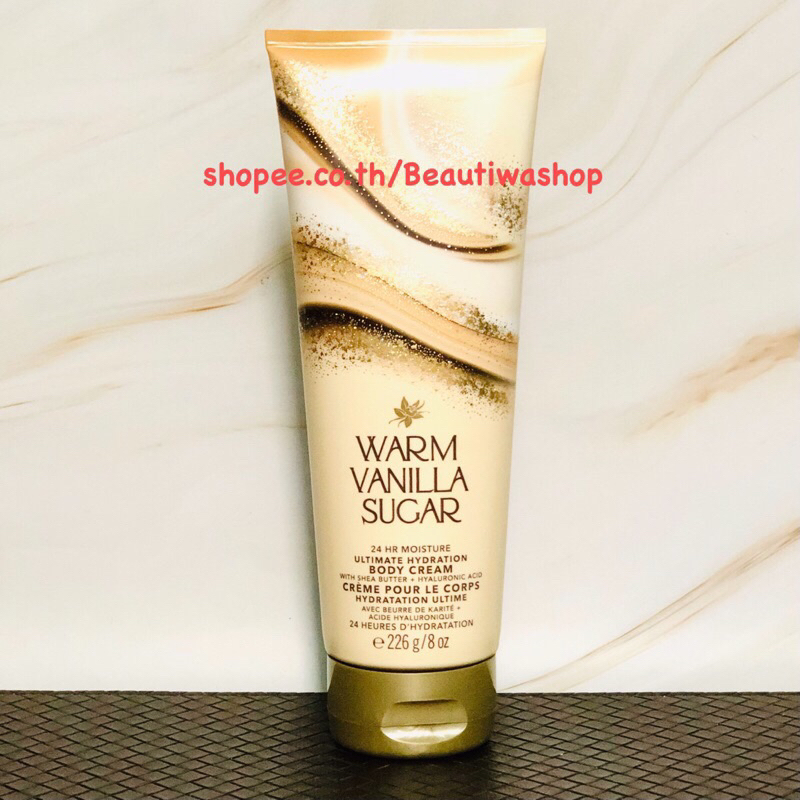 Bath And Body Works Signature Collection " กลิ่น Warm Vanilla Sugar Body Cream หอมหวานอบอุ่น น่ารัก 226 กรัม