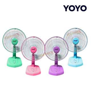 พัดลมตั้งโต๊ะ (ใบพัดใส) YOYO 12/14/16 นิ้ว สีพาสเทล (คละสี)