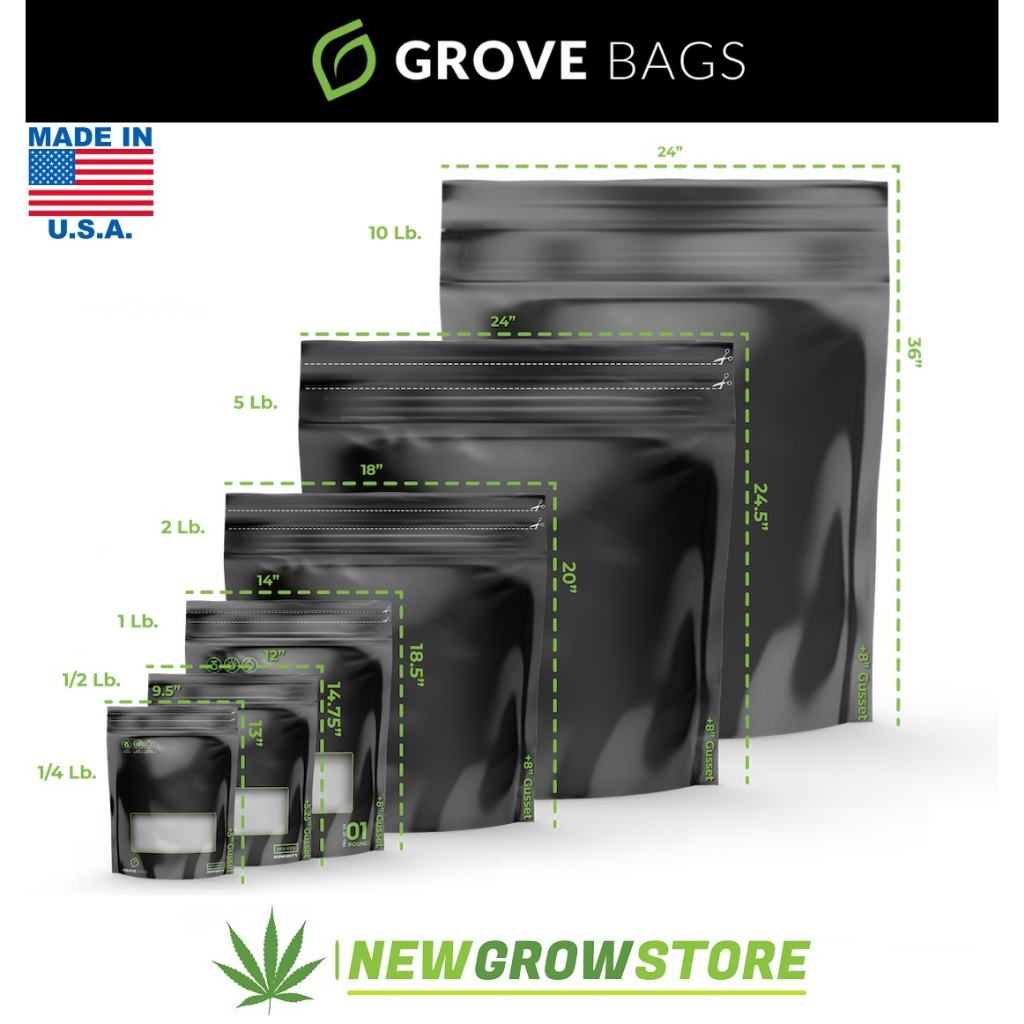ถุงบ่ม GROVE BAGS TerpLoc Opaque Pouch นำเข้าUSA 100% พร้อมส่งด่วน ส่งไว "รุ่นทึบ"