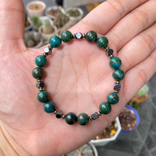 !! SALE !! .. แจสเปอร์สีเขียวน้ำเงิน + แร่เฮมาไทต์