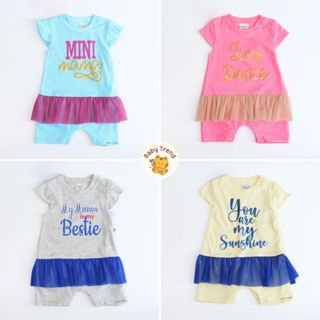 Wonderchild ชุดรอมเปอร์ลูกสาว 0-18 เดือน บอดี้สูทขาสั้นแต่งร…